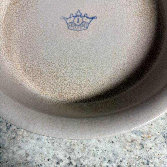 Vintage Blue Crown Robinson Ransbottom Pottery USA Pie Plate Stoneware - Picture 5 of 6